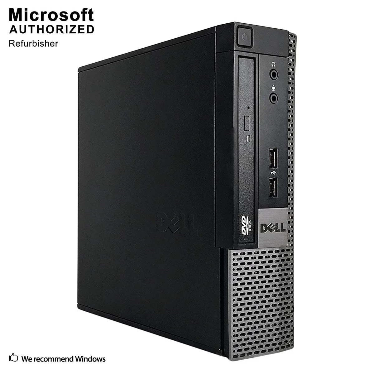 Black ultra-slim desktop tower, no monitor