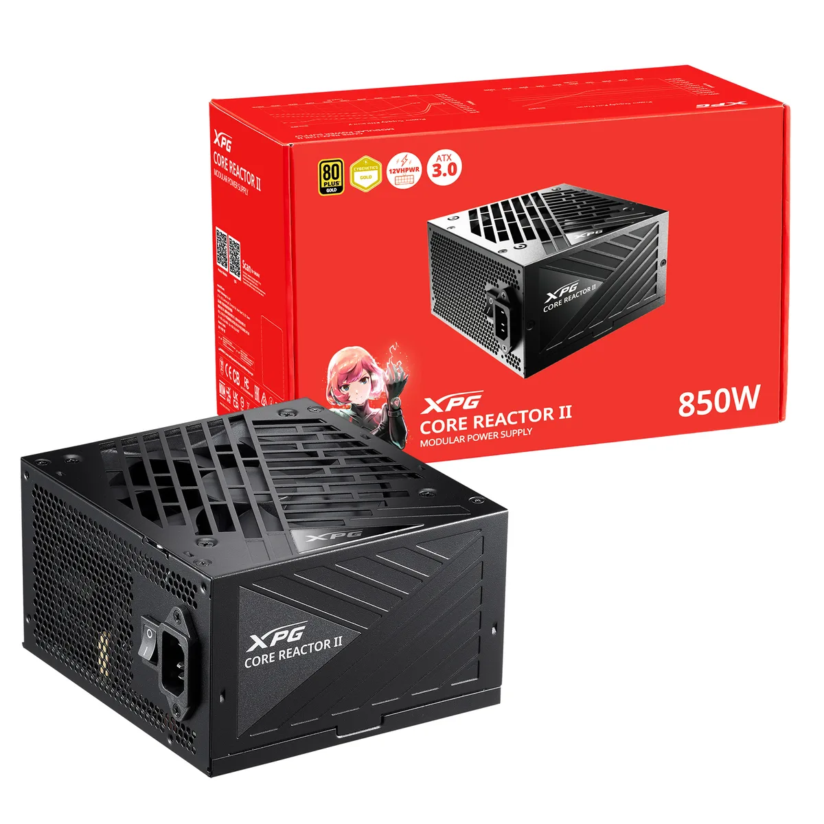 XPG XPG COREREACTORII850G-BKCUS 850 W power supply — photo du produit