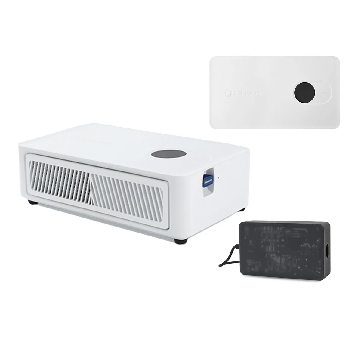 Compact white rectangular miner with rounded edges and front ventilation slots