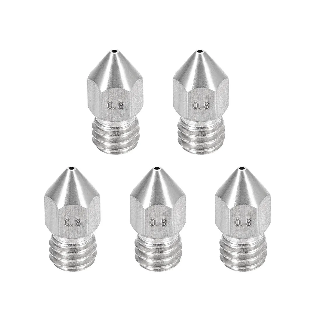 Unique-Bargains Unique-Bargains 0.8mm MK8 Stainless Steel Nozzle 5pcs 1.75mm Filament — 제품 사진