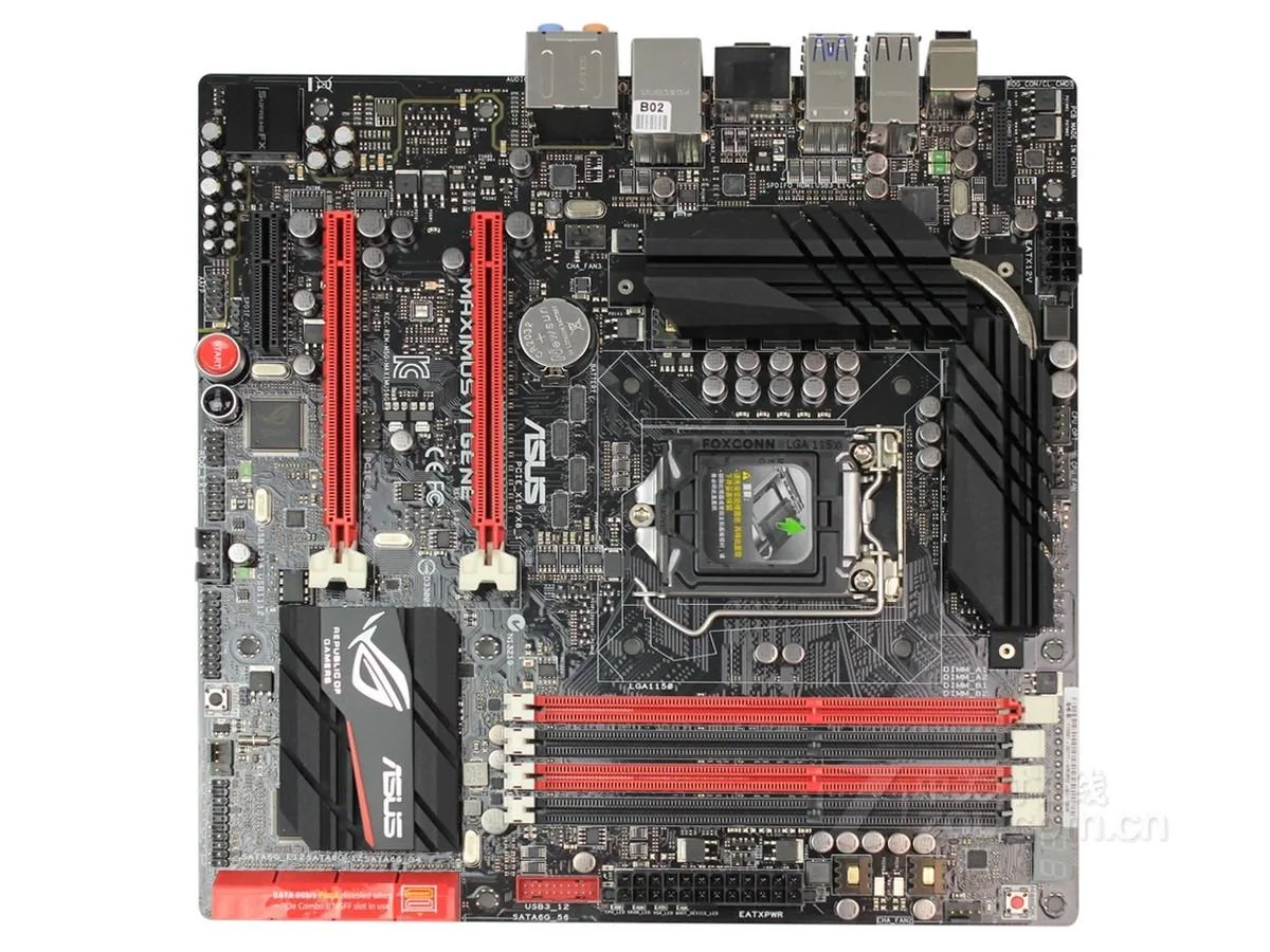 ASUS Maximus VI Gene micro ATX motherboard black PCB silver heatsinks