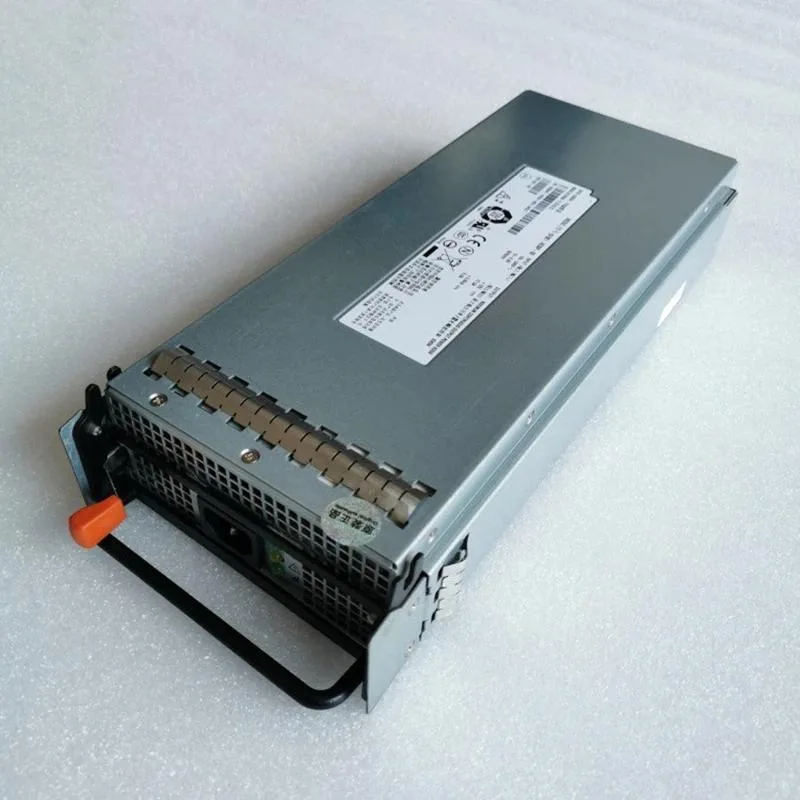 Silver rectangular ATX power supply unit with rear fan grille and side label