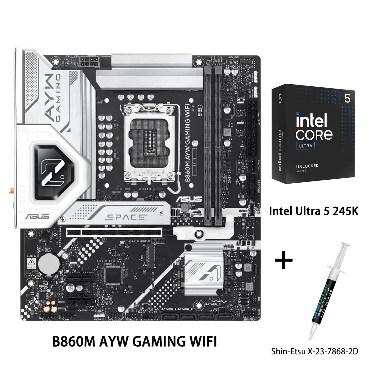 ASUS ASUS B860M AYW GAMING WIFI + Intel Ultra 5 245K Intel motherboard combo — product photo