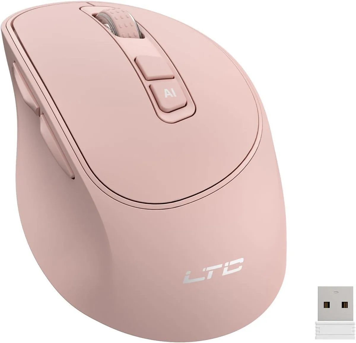 LTC LTC OM021 Wireless AI Mouse, Voice Typing &amp; Translate, BT 5.0/2.4G, Rechargeable, Adjustable DPI, Quiet Click — product photo