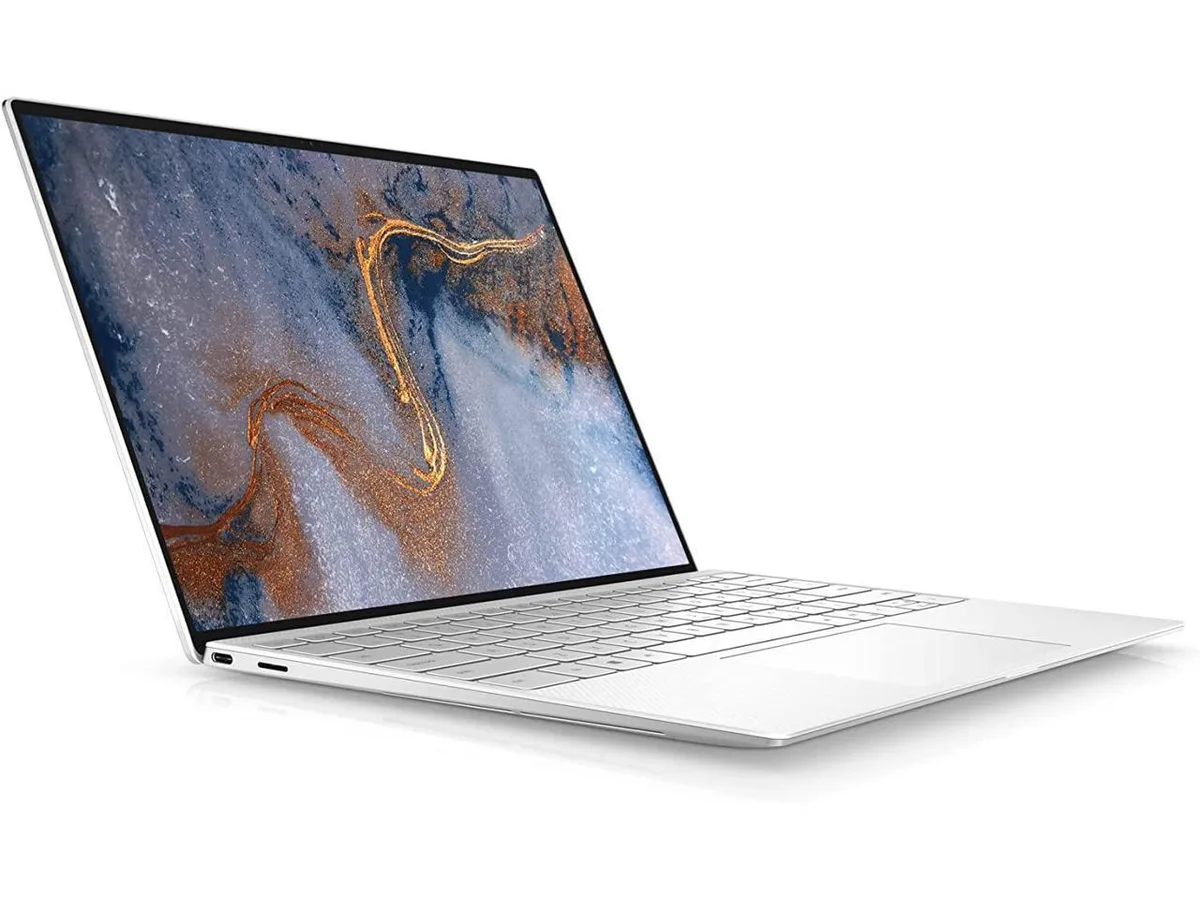 White Dell XPS 13 9310 laptop, 13.4 inch OLED touchscreen, slim clamshell form factor