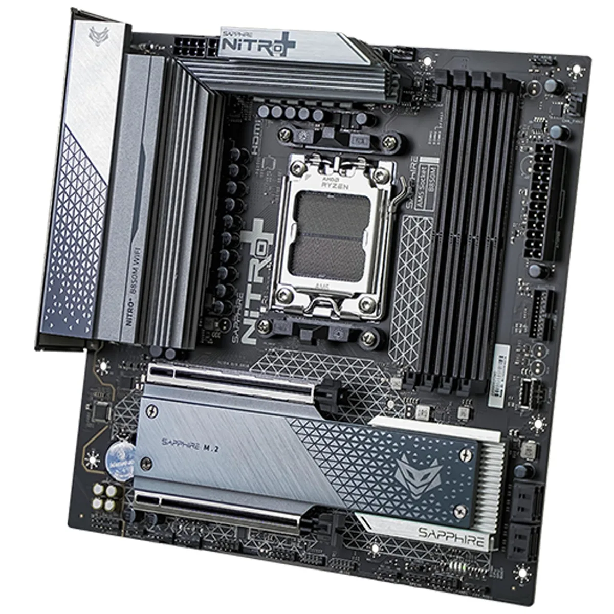 Sapphire Tech Sapphire Tech NITRO+ B850M WIFI Desktop Motherboard for Razorback 9000 8000 7000 Series WIFI6 Bluetooth 5 — product photo