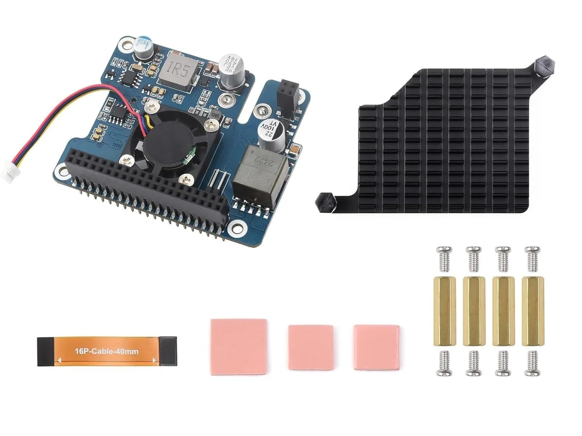 LORDWORLD LORDWORLD PCIe to M.2 Adapter with PoE HAT for Raspberry Pi 5 NVMe SSD 2230/2242 IEEE 802.3af/at — 제품 사진