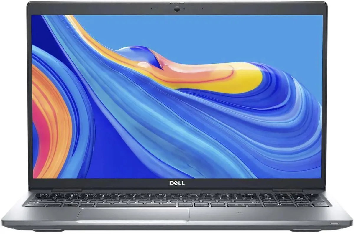 Silver Dell Latitude 5531 laptop closed showing 15.6 inch display and keyboard