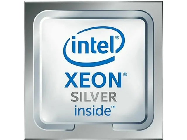 Silver rectangular processor with gold contact pads and green substrate