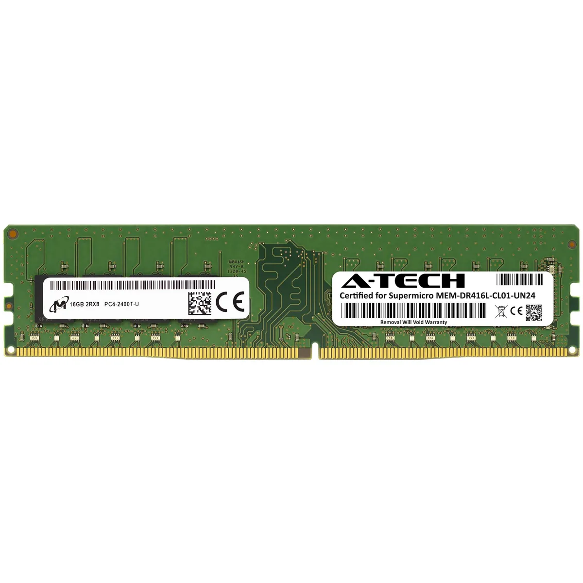 A-Tech A-Tech 16GB DDR4 2400MHz CL17 Supermicro Certified MEM-DR416L-CL01-UN24 Micron Non-ECC — product photo
