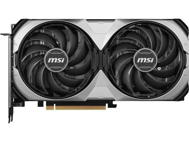 MSI Ventus GeForce RTX 4070 dual-fan graphics card in black and silver finish