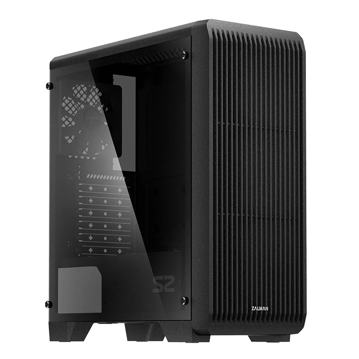 Zalman Zalman S2 TG ATX Mid Tower PC Case 3 x 120mm Fans Mesh Front Tinted Glass — photo du produit