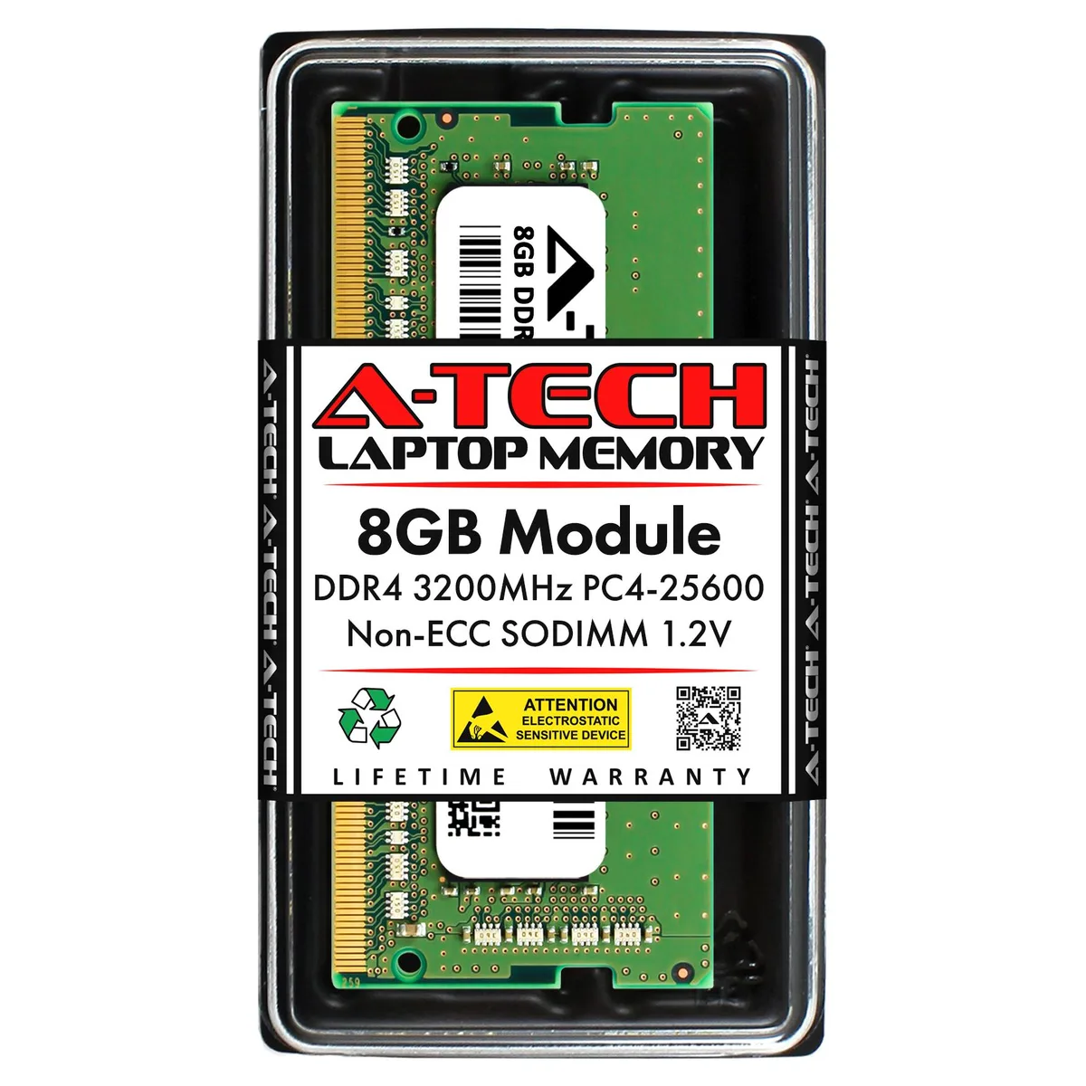 A-Tech A-Tech 8GB DDR4 3200MHz CL22 260-Pin SODIMM for Crucial CT8G4SFRA32A CT2K8G4SFRA32A Laptop RAM — ürün fotoğrafı