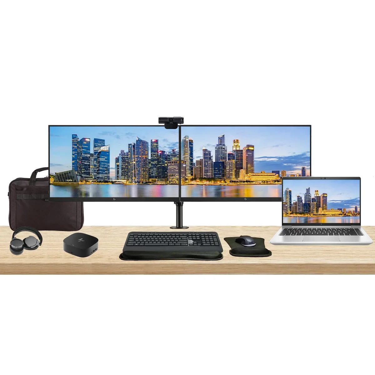 HP HP EliteBook 640 G10 Touchscreen 14" i7-1365U 16GB 512GB Bundle with 2×24" Monitors, Dock, Peripherals — 商品写真