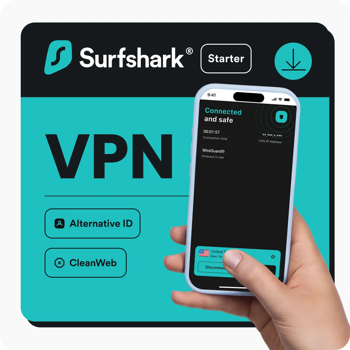 Surf Sharks Inc Surf Sharks Inc SSS1C1Y-RLUS-E internet security VPN 1 year unlimited devices — fotografia produktu