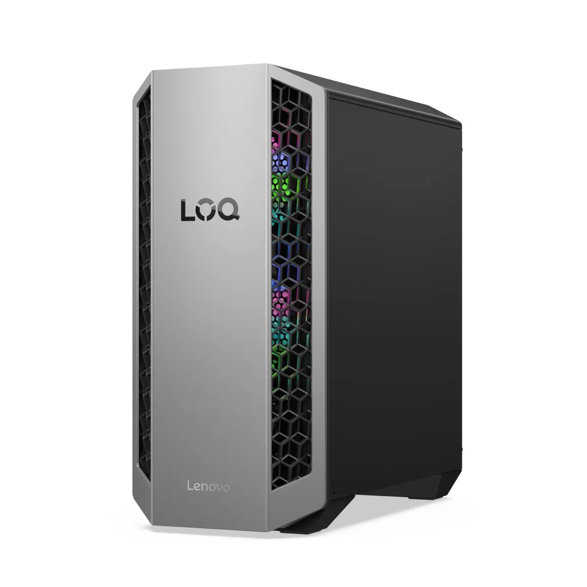 Grey tower desktop PC with side panel visible