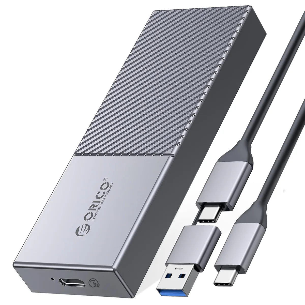 Orico Orico USB 3.2 Gen2x2 20Gbps M.2 NVMe Aluminum Enclosure Gray — ภาพสินค้า