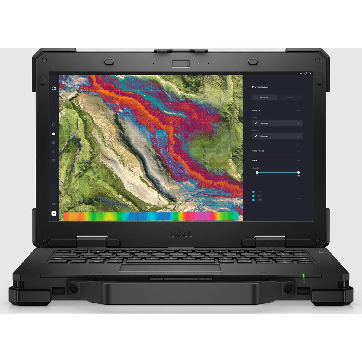 Black rugged laptop, 13.3 inch touchscreen, matte finish