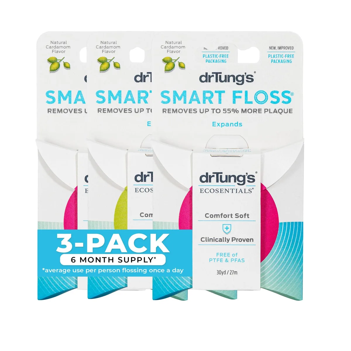  drTung's Smart Floss Cardamom Expanding 90 ft Pack of 3 SG_B001I7IG4Q_US — product photo