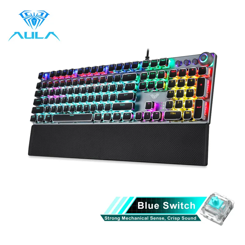 AULA AULA F2088 Mechanical Gaming Keyboard Blue Switch 104 Keys — produktbild