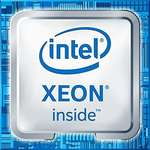 Intel Xeon W-2123 processor in LGA-2066 package, green PCB with gold contacts and silver heat spreader
