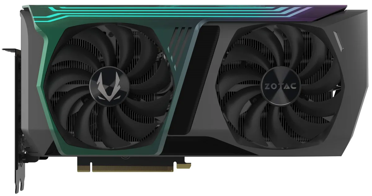 ZOTAC GeForce RTX 3070 graphics card with three fans, black shroud and illuminated backplate