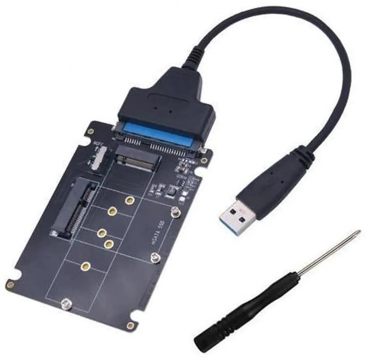 SMUGDESK SMUGDESK 2-in-1 M.2 NGFF &amp; mSATA to SATA3 USB 3.0 Adapter — product photo