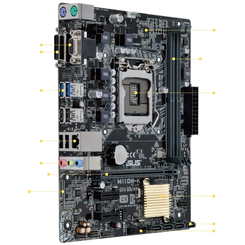 Green micro ATX motherboard with silver LGA 1151 socket and black DDR4 slots