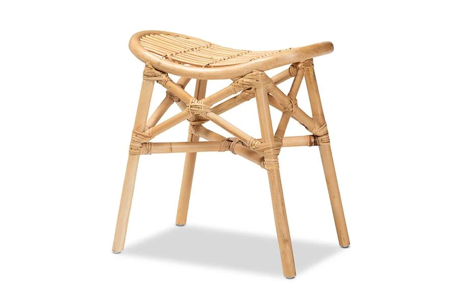 Baxton Studio Baxton Studio 211-13116-12761-NEGGS Elgon Rattan Footstool — fotografija proizvoda
