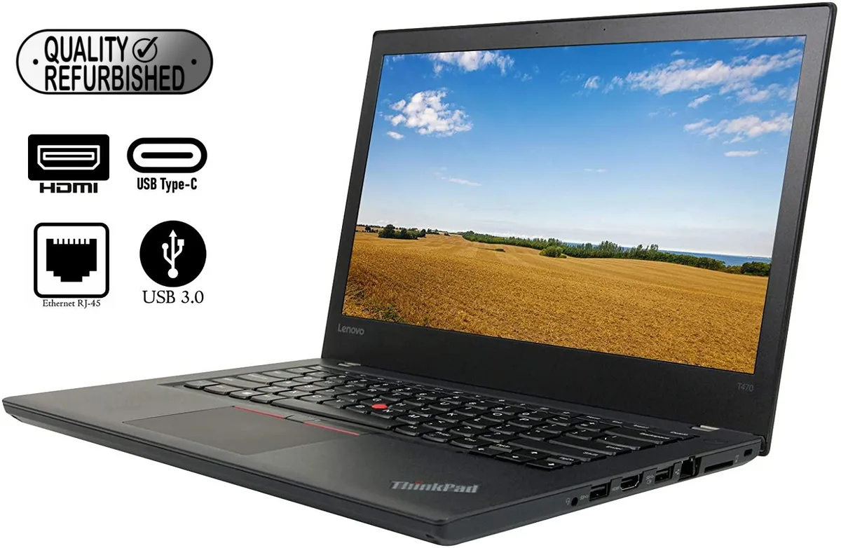 Lenovo Lenovo ThinkPad T470 laptop 16GB 256GB i5-6300U 2.4GHz 14.0 — photo du produit