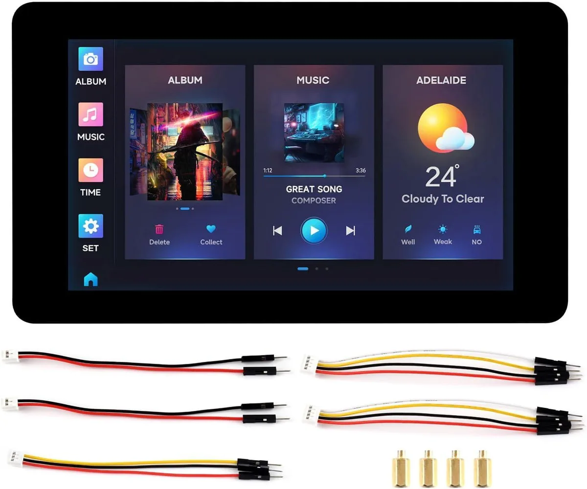 MCDODO MCDODO ESP32-S3 7 inch Capacitive Touch LCD Development Board 800×480 5-Point Touch 240MHz WiFi Bluetooth — toote foto