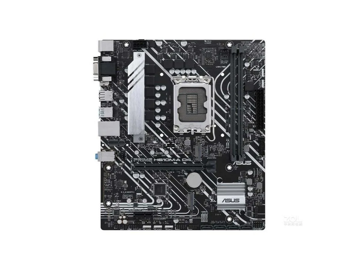 Green Micro ATX motherboard with silver LGA 1700 socket and black DDR4 slots
