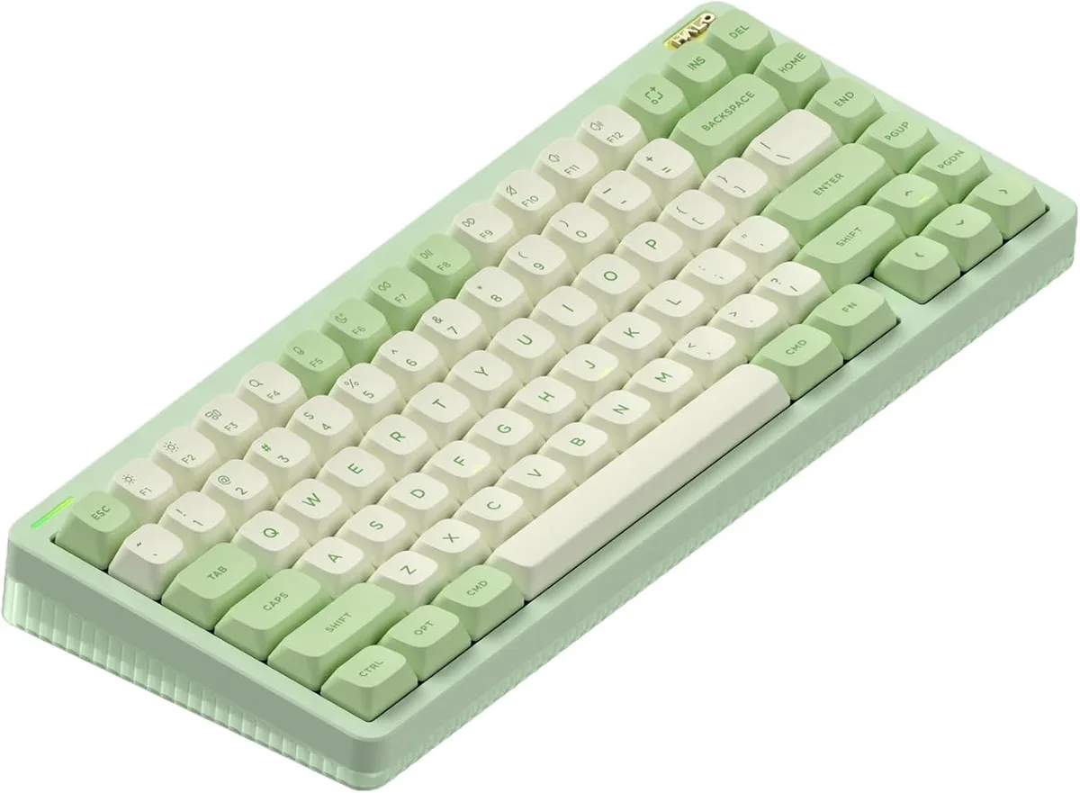Green Raspberry 75% mechanical keyboard with aluminium frame and RGB backlighting