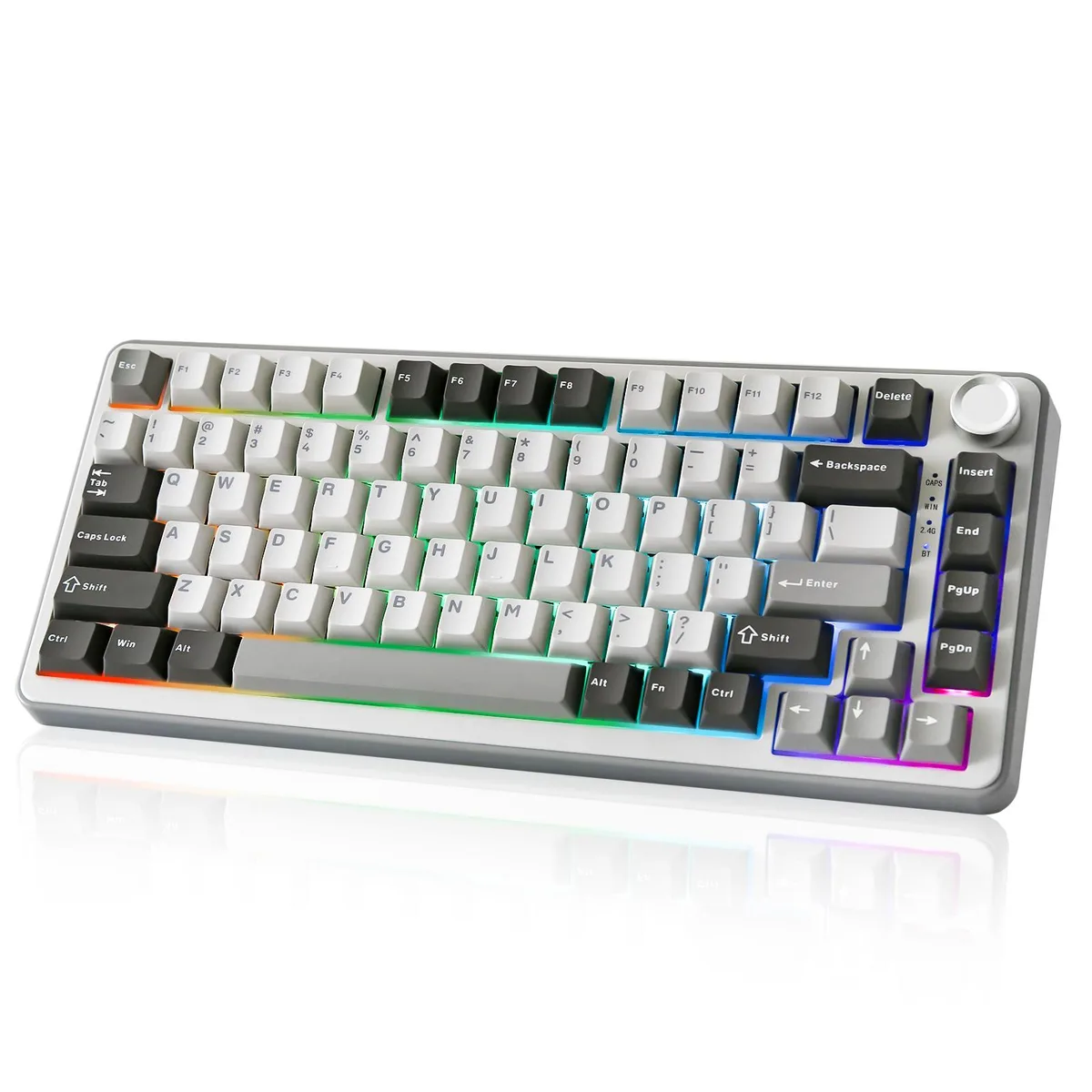 YUNZII YUNZII B75 PRO 75% Gasket Wireless Mechanical Gaming Keyboard Grey Cocoa V2 Switch — photo du produit