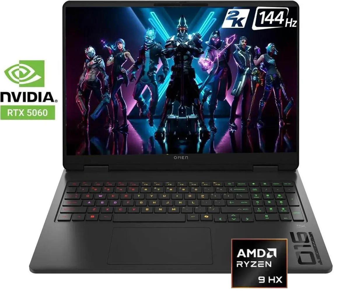 Shadow Black 16-inch gaming laptop with matte finish and RGB keyboard