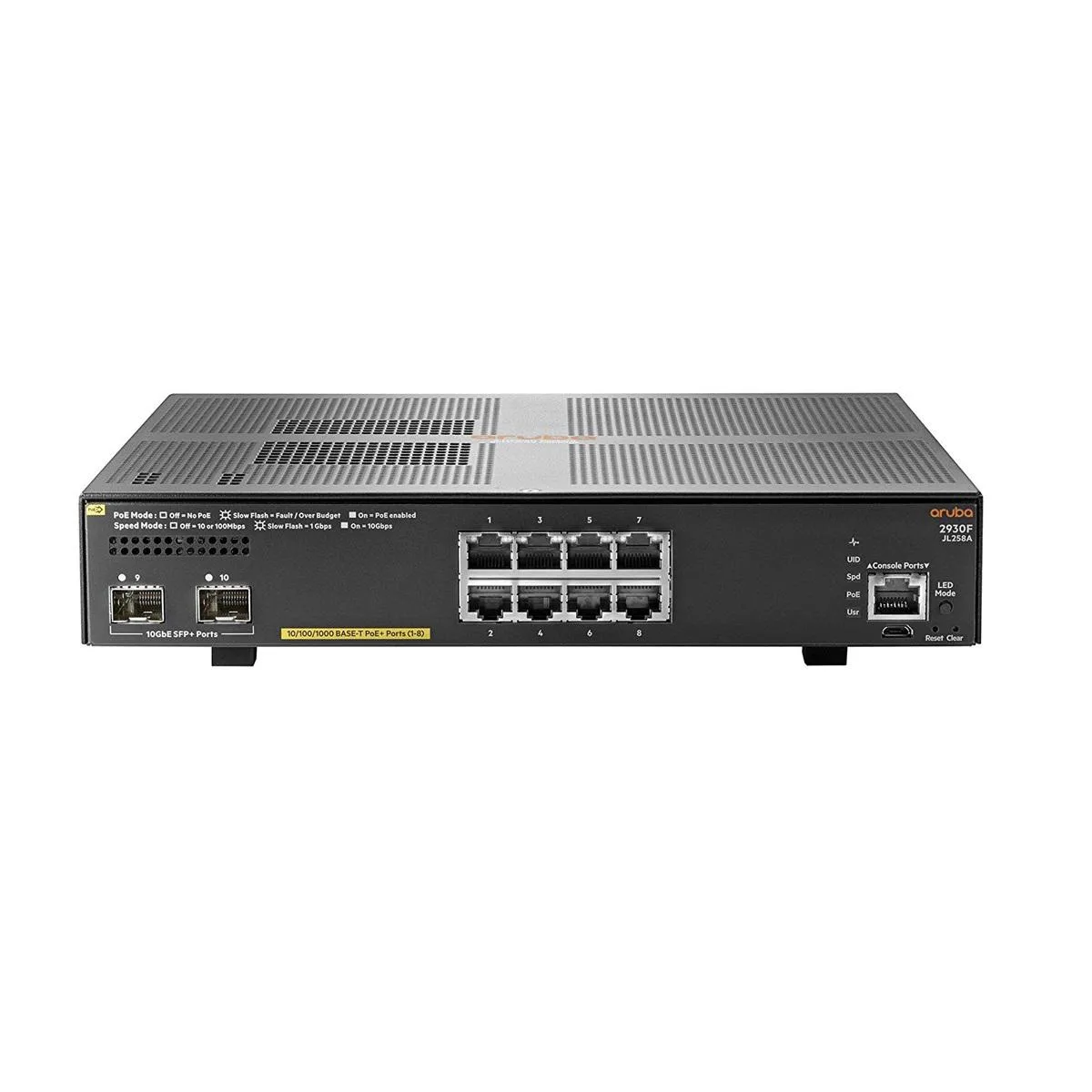 HPE HPE JL258A#ABA Aruba 2930F 8 Port PoE+ 2SFP+ network switch — صورة المنتج