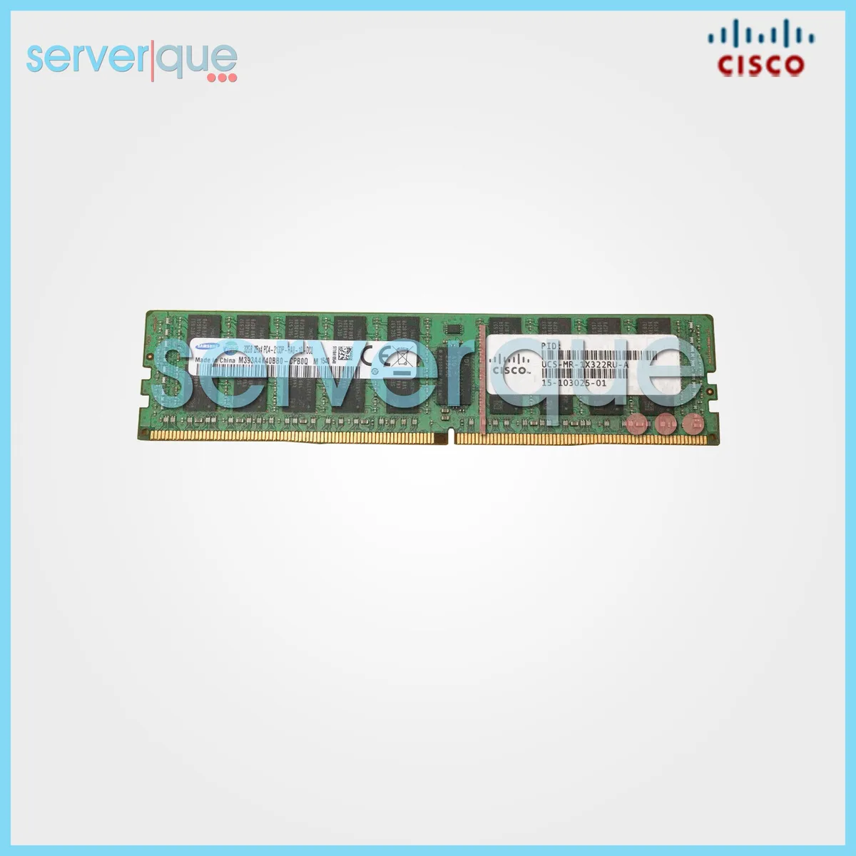 Green 288-pin DDR4 DIMM with black chips, 32GB registered ECC
