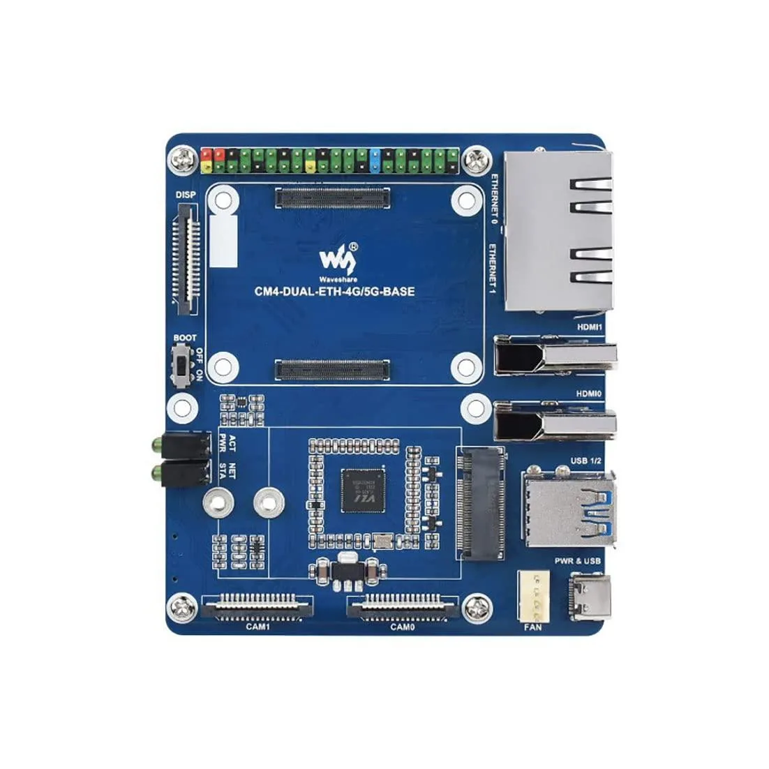 LORDWORLD LORDWORLD Dual Gigabit Ethernet 5G/4G Base Board for CM4 40PIN GPIO — produktfoto