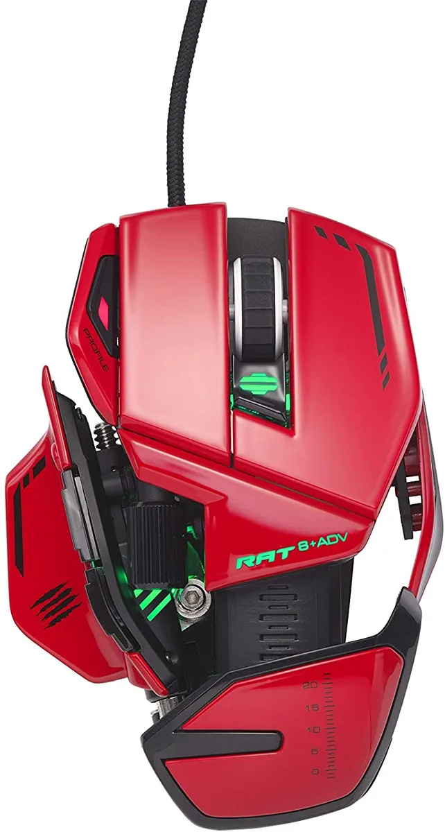 MAD CATZ MAD CATZ R.A.T. 8+ ADV 20000 DPI 11 Buttons Red gaming mouse — Produktfoto
