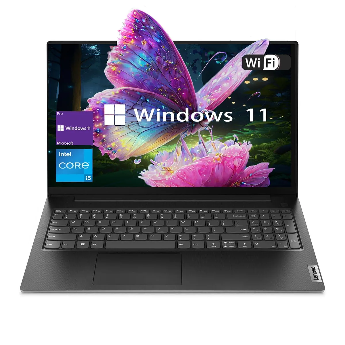 Black 15.6 inch laptop with numeric keypad and matte finish