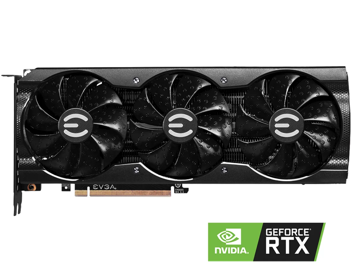 EVGA GeForce RTX 3070 XC3 Ultra triple-fan graphics card with metal backplate and ARGB lighting