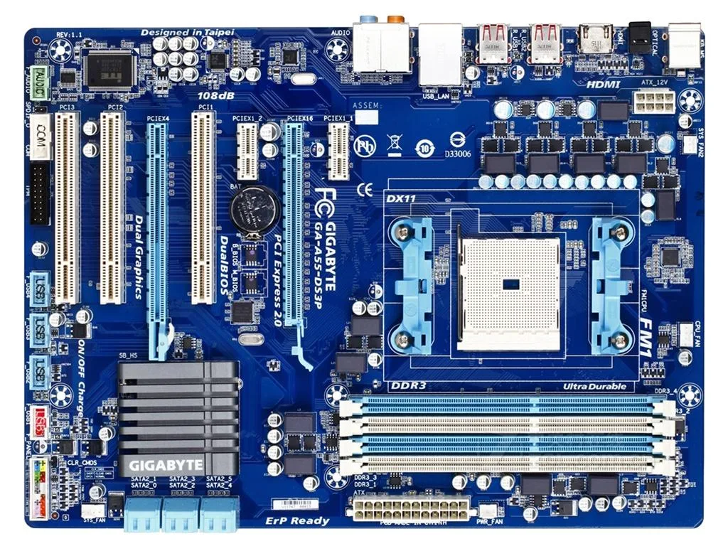 GIGABYTE GIGABYTE GA-A55-DS3P rev.1.0 AMD motherboard — product photo