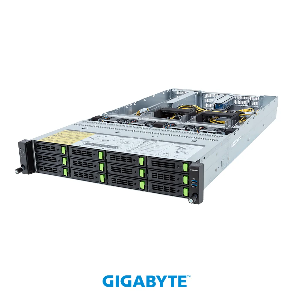 GIGABYTE GIGABYTE R283-SF0-AAL1 barebone server 2U dual Xeon 32 DIMM 12 bay 4 GPU — ภาพสินค้า