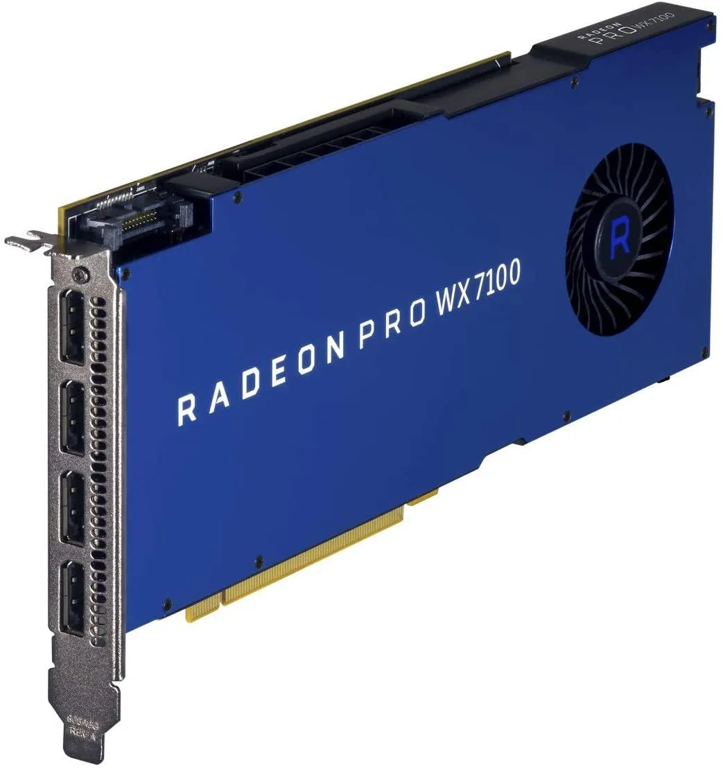 AMD Radeon Pro WX 7100 8GB GDDR5 graphics card with dual-slot cooler