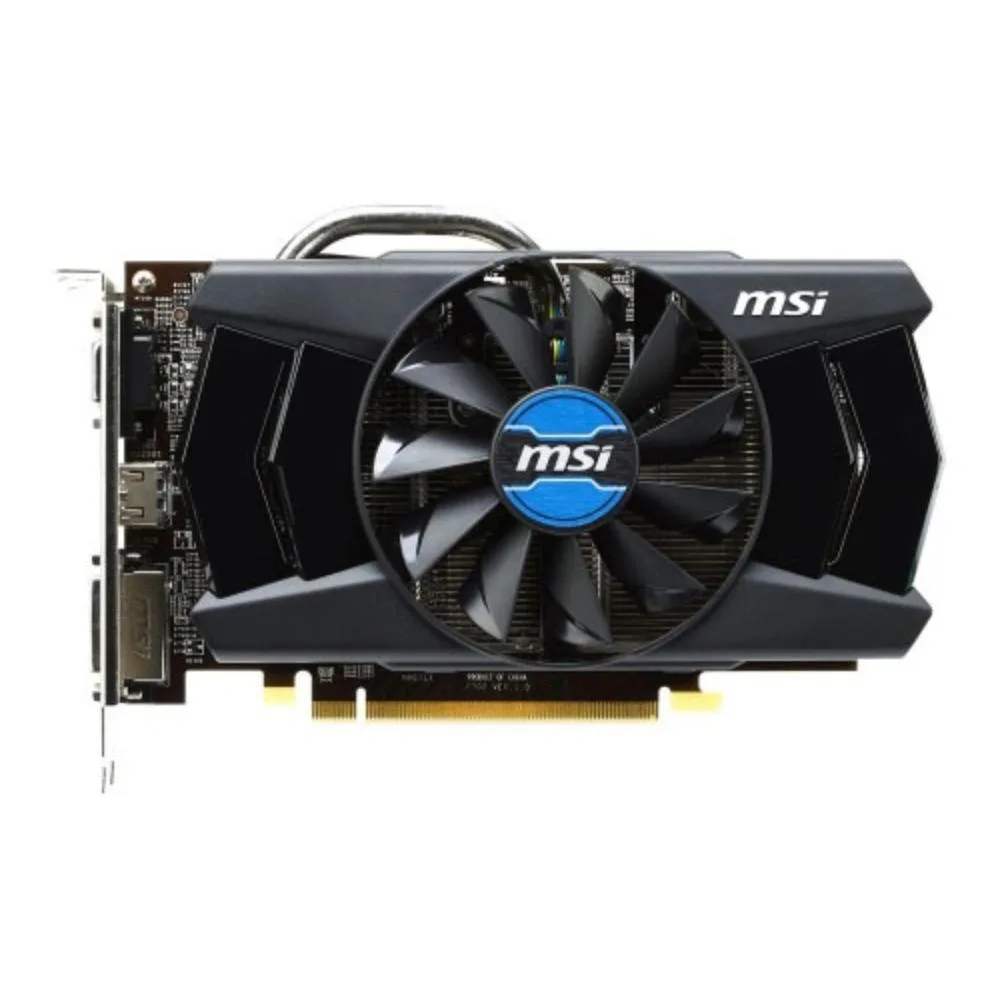 MSI Radeon R7 250 graphics card with single fan and black finish