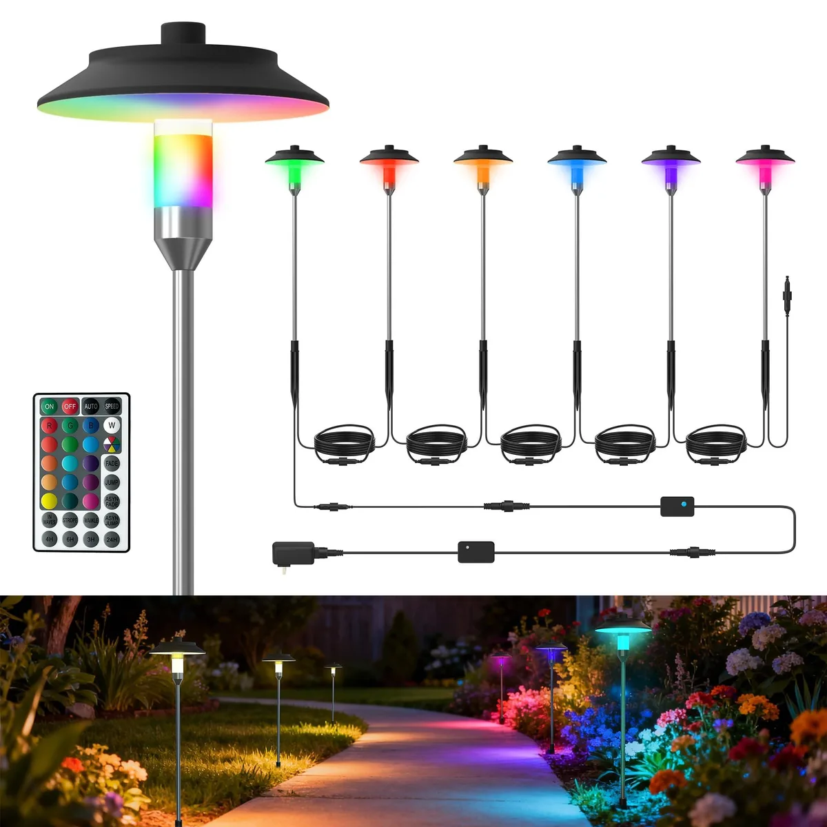  LOHAS LED A-SN-LJ00101FFBK1 Landscape Lighting 2 Pack 12V IP65 RGBW — fotografia produktu