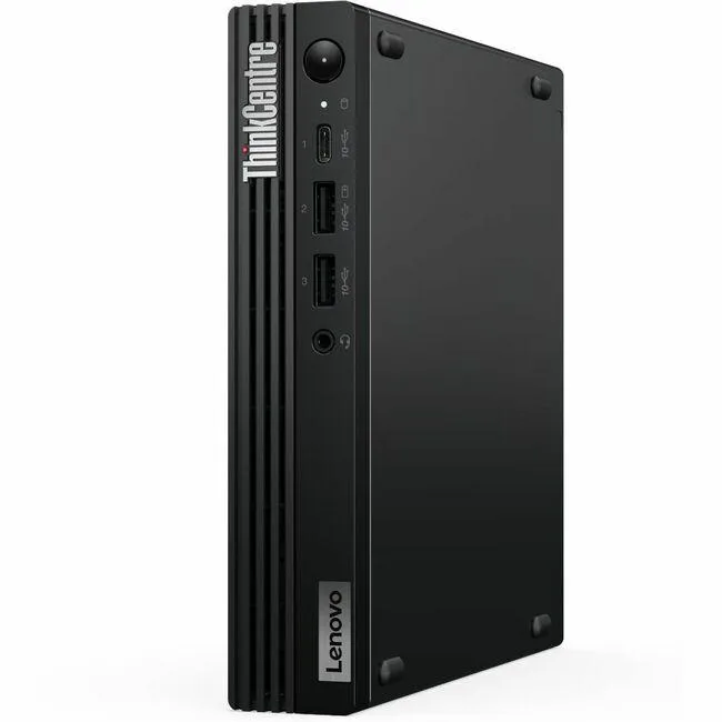 Small black square desktop PC with matte finish
