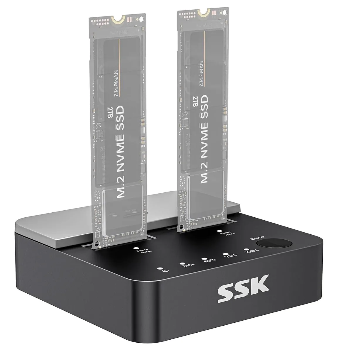 LORDWORLD LORDWORLD M.2 Duplicator Dual Bay NVMe Enclosure 20Gbps USB 3.2 Gen 2x2 Hard Drive Adapter — product photo