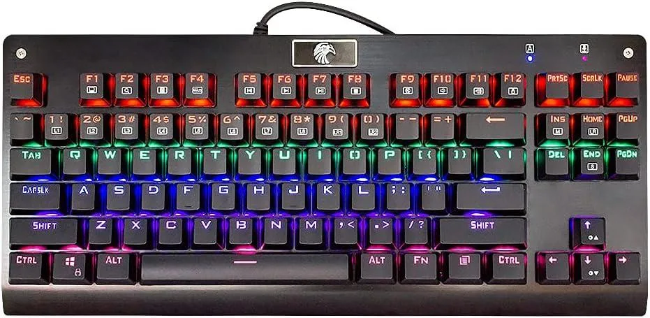 Black 87-key tenkeyless mechanical keyboard with tactile brown switches