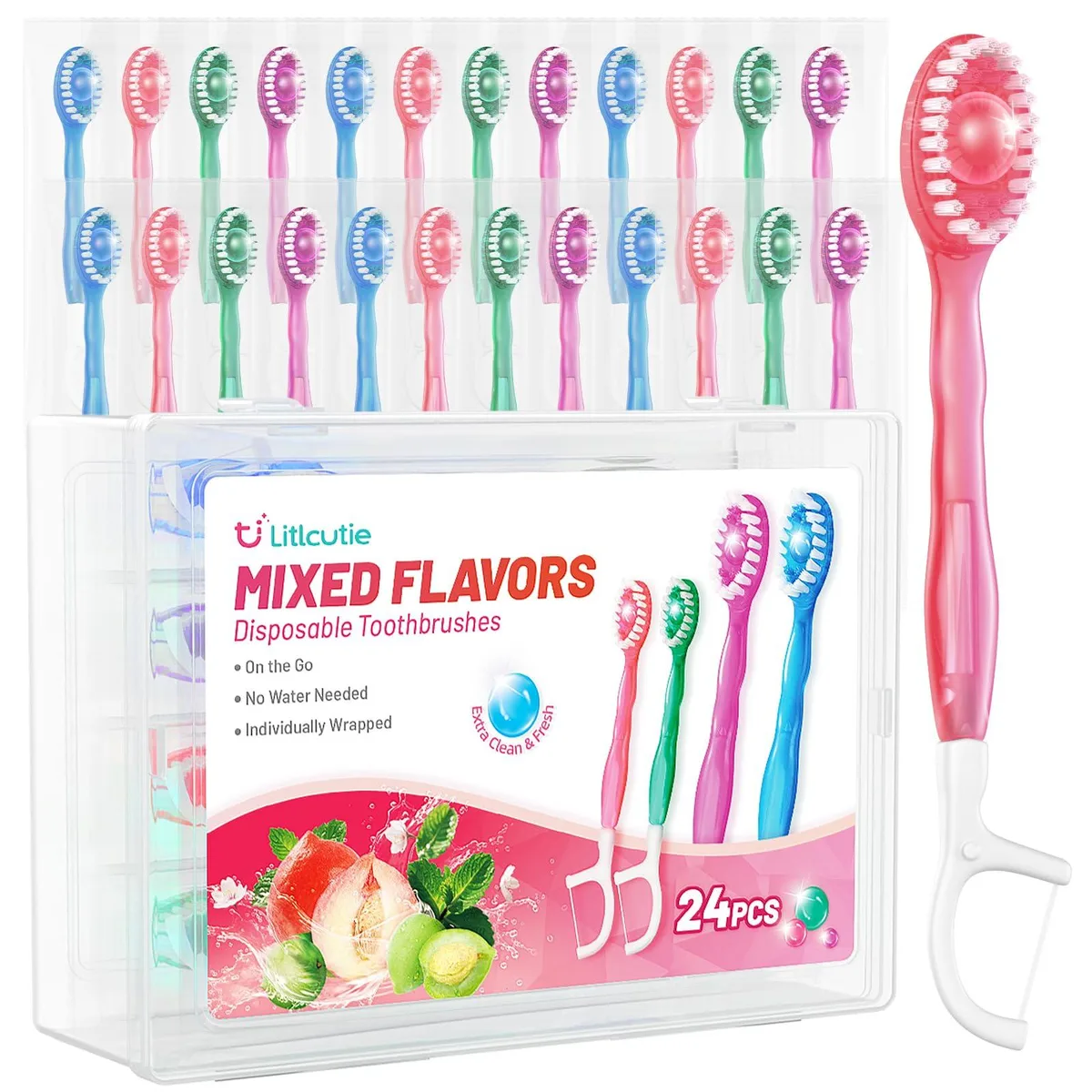  Waterpik Disposable Toothbrushes 5-in-1 Travel Set 24 Pack — product photo
